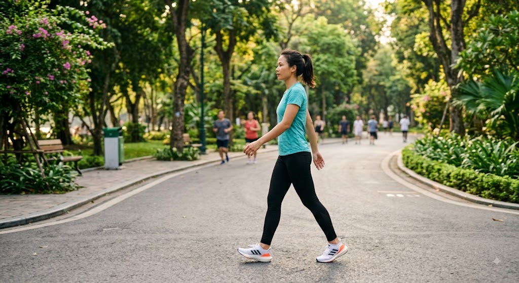 3-1786692761653427103356 Tốc độ đi bộ có thể giúp đánh giá quá trình lão hóa. Ảnh AI.