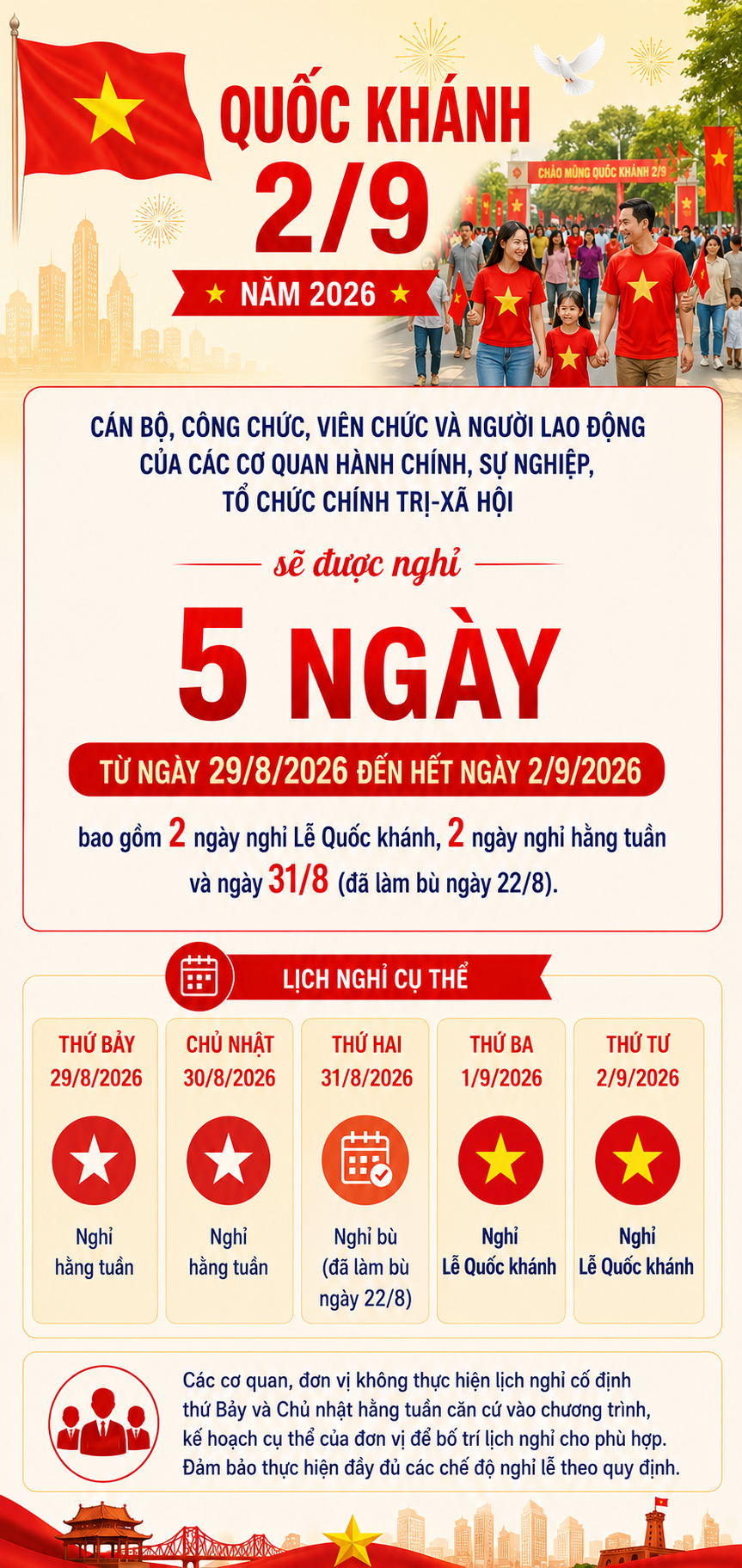 Lịch Nghỉ Lễ Quốc Khánh 2/9 Năm 2026: Điều Cần Biết
