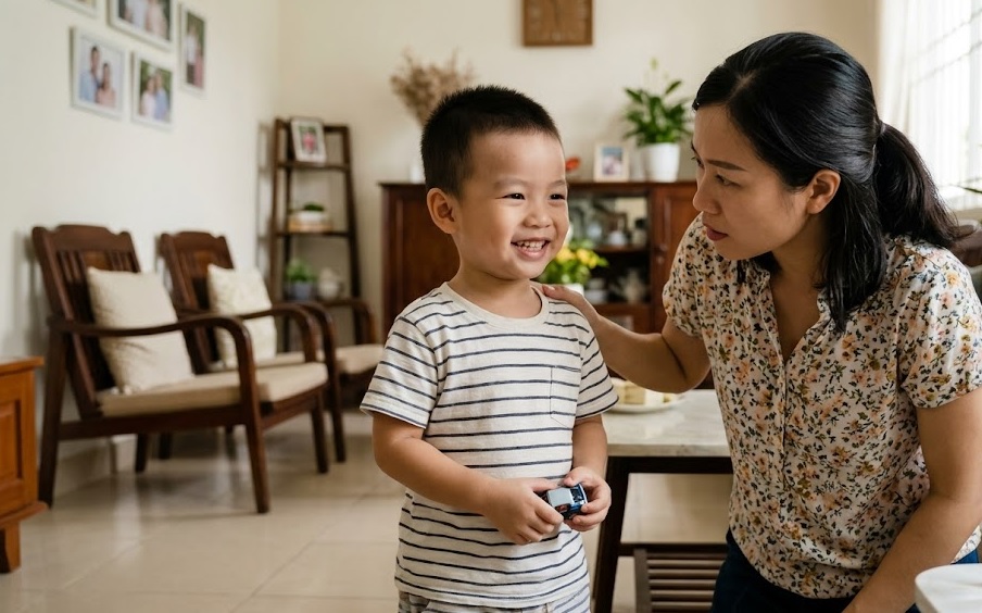 Trẻ chỉ ho thoáng qua sau khi sặc nước