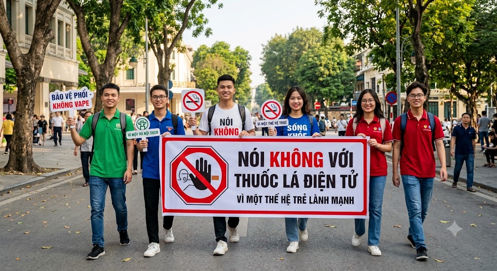 noi-khong-voi-thuoc-la-dien-tu-1-1788289619408881165171 Lồng ghép, tuyên truyền tác hại thuốc lá điện tử trong giáo dục nếp sống học đường- Ảnh 2.